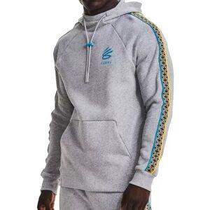 Under Armour X Steph Curry Men’s S Splash Gray Pullover Hoodie Sweatshirt Logo